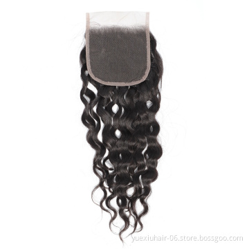 Brazilian Virgin Human Hair Closure Water Wave 4x4 Lace Closure
